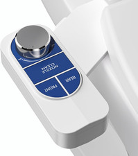 Non-Electric Bidet - Self Cleaning Dual Nozzle Toilet Seat Attachment Ocean Blu
