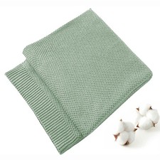 100 Cotton Knitted Throw Blanket for Couch Chair Bed Home Decorative, Soft ...