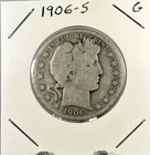 1906-S BARBER SILVER HALF DOLLAR~GOOD+ ~NICE OLD COIN~