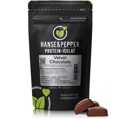 1kg Veganes Proteinpulver Sojaprotein-Isolat Velvet Chocolate Eiweiß 100% Vegan