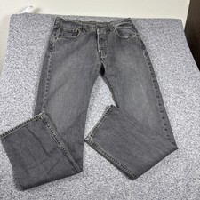 Levi's 501 Jeans Men's 33 Gray Button Fly Straight Leg vintage