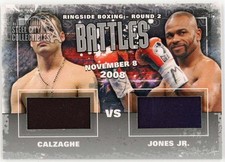 Joe Calzaghe Roy Jones Jr 2011 ITG Ringside Boxing Battle Silver Trunks Card B02
