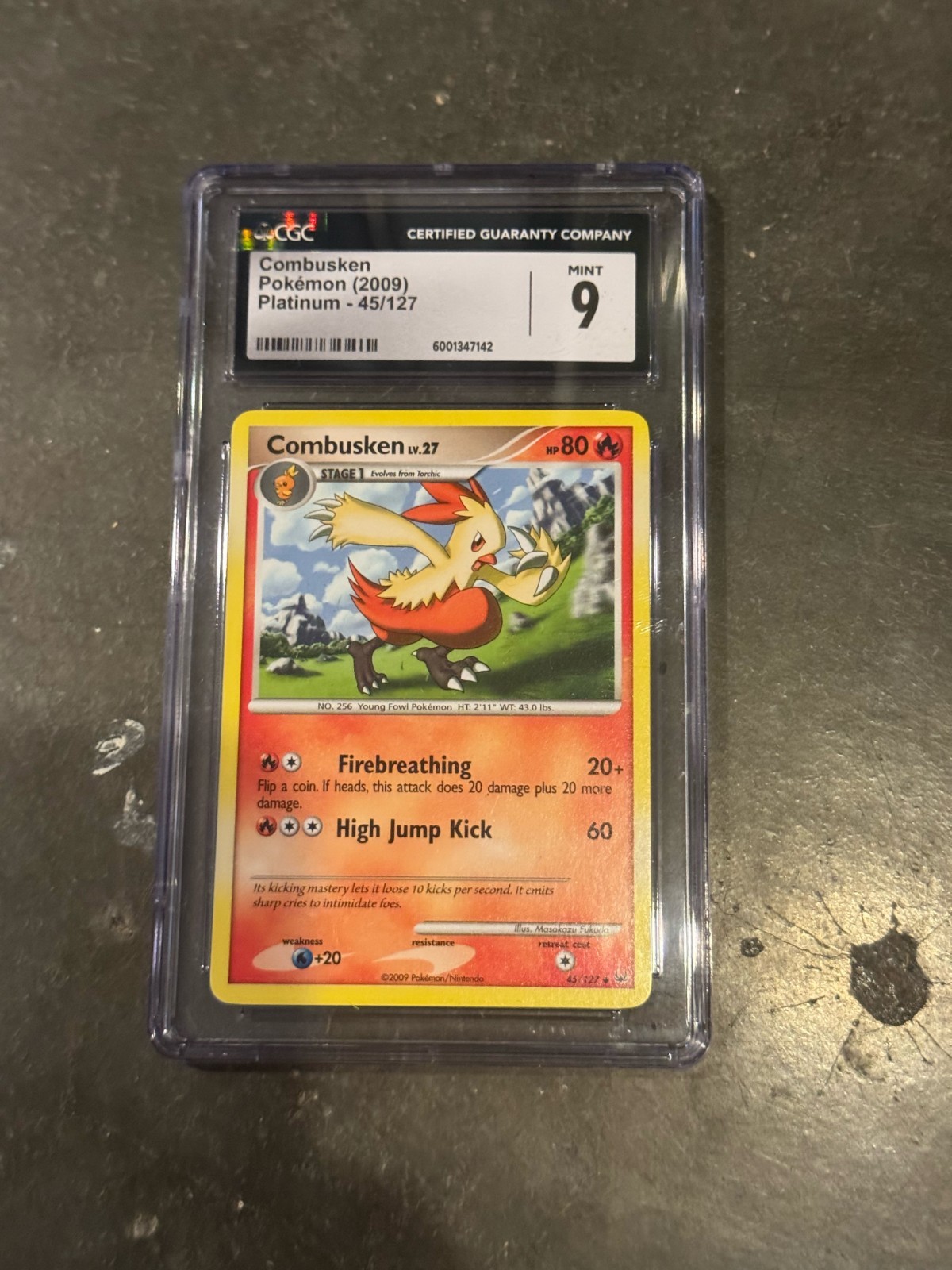 2009 Pokemon Platinum Combusken #45/127 CGC 9 Mint Cert 6001347142