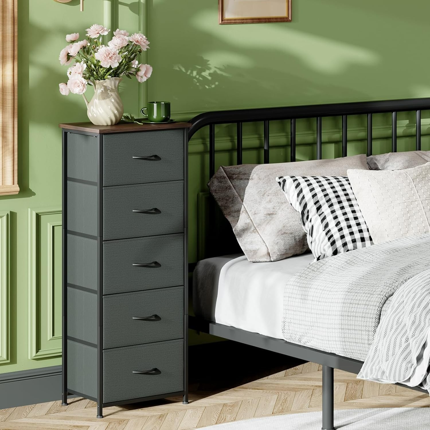Lightweight Tall Dresser with Removable Fabric Bins - Perfect for Home &  Nursery | eBay