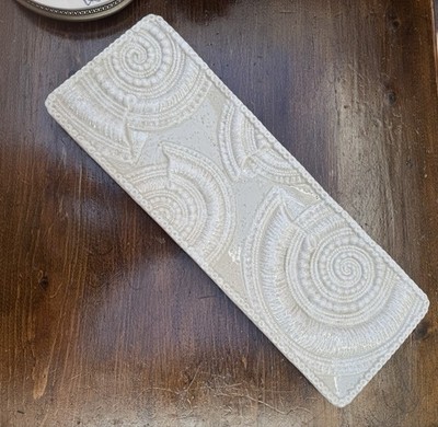 Mud Pie Sand Nautilus Elfenbein Hostess Tablett Maritim Marine Muscheln Motiv Dekor Sehr guter Zustand