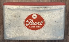 DE COLECCIÓN PEARL LAGER CERVEZA ENFRIADOR DE ALUMINIO COFRE DE HIELO San Antonio Álamo Texas Star