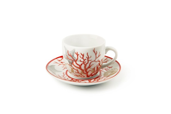 Excelsa Coral Set Aus 6 Kaffeetassen Mit Untertassen, Porzellan, Mehrfarbig-image