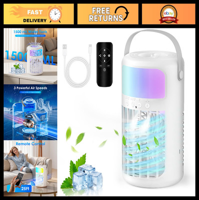 4-in-1 Portable Air Conditioner & Evaporative Cooler, 1500ML, Remote, USB-C, 3 S