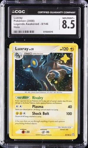 2008 POKEMON LEGENDS AWAKENED HOLO #8 LUXRAY CGC 8.5