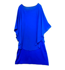 Dress Kaftan Caftan Size 5XL Blue solid knee length cover up 1pc sale NEW women
