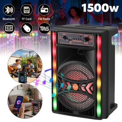 8 Inch LED Bluetooth Speaker, Karaoke Audio with Mic TWS FM for Home Outdoor