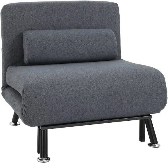 HOMCOM Folding 5 Position Convertible Sleeper Bedroom Chair Bed