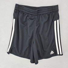 Adidas L 14 Mesh Athletic Shorts Kids Sporty Classic Black White Stripes