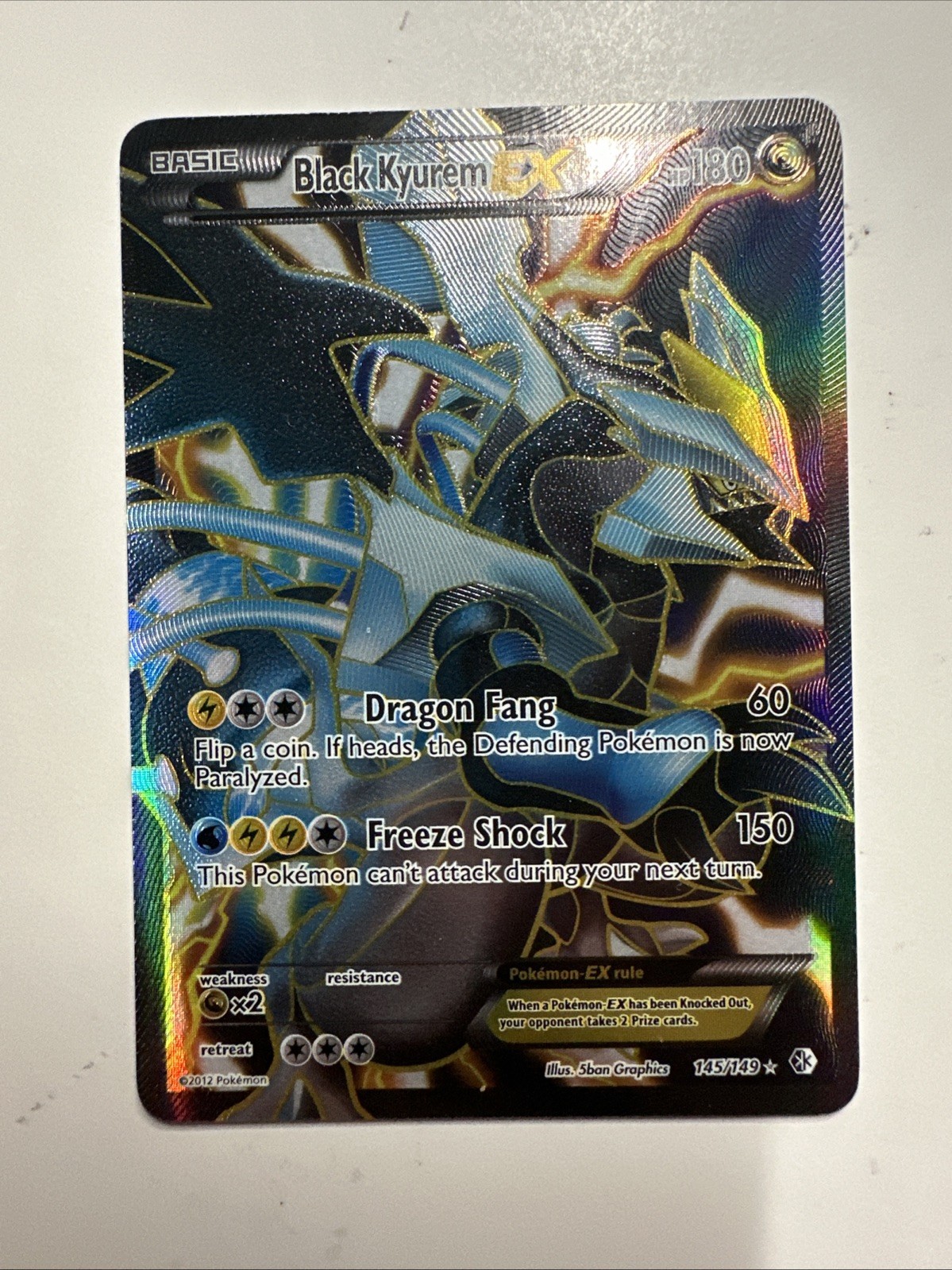 Black Kyurem EX - 145/149 - Pokemon Boundaries Crossed Black White Full Art NM