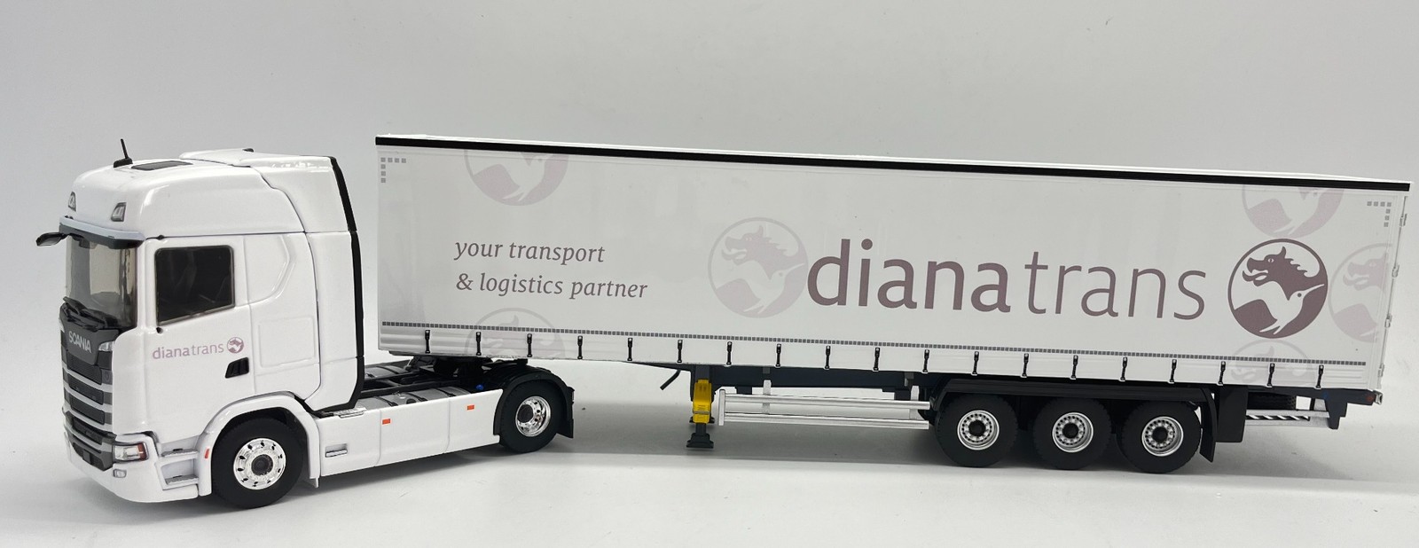 Camion Scania 500 S Eligor miniature 1/43 avec remorque bâchée Transport Diana