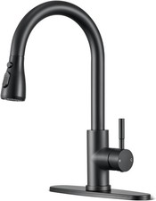 Matte Black Kitchen Faucets with Pull Down Sprayer High Arc Single Handle