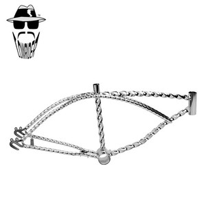 Cadre Lowrider Torsadé 20 Pouces – Chrome – Pour Vélo – Neuf