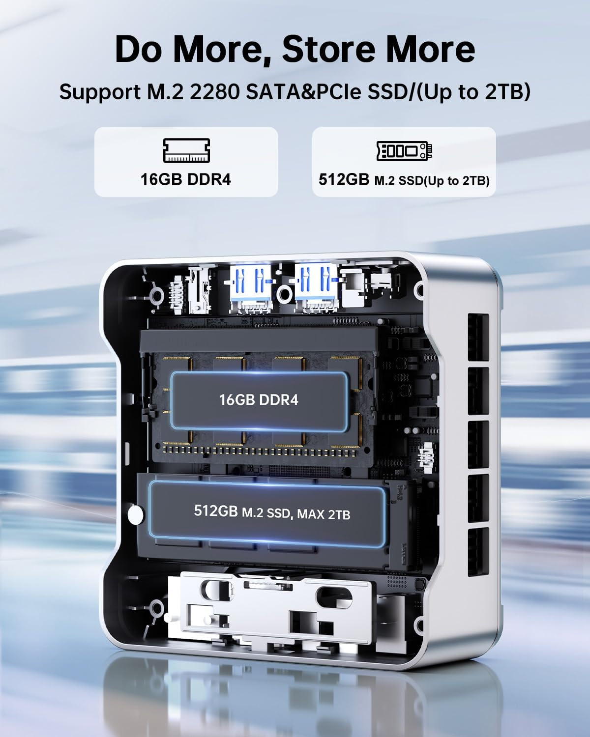 KAMRUI Essenx E2 Mini PC 16GB RAM 512GB SSD Dual 4K Output Alder Lake N97