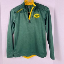 NFL Green Bay Packers Youth M 10/12 Green 1/4 Zip Pullover long sleeve