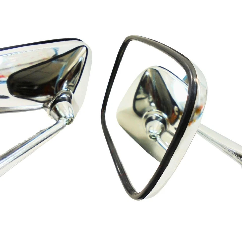 Par de espejos retrovisores de guardabarros cromados para camioneta Ford Courier Toyota Hilux Datsun Foto 4 de 4