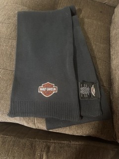 Vintage Harley Davidson Heavyweight Knit Scarf Scarf Logo Embroidered Cotton