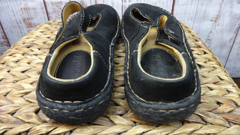 Bjorndal Mary Jane Shoes Size 10M Black Leather Sandals Easy on-off Straps - Image 4 of 4