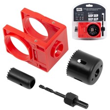 RKK Door Lock Installation Kit, Carbon Steel Hole 1 Set, Black/Red