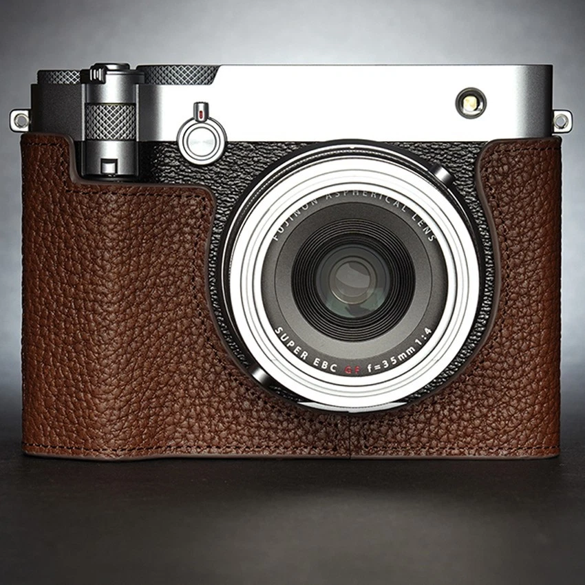 Funda protectora de cuero hecha a mano para cámara para Fujifilm GFX100RF Foto 4 de 4