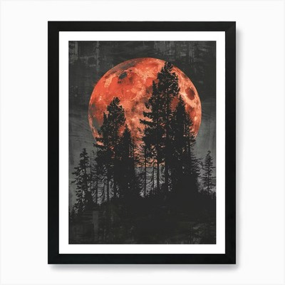 Vollmond Leinwandbild 6 Kunstdruck gerahmt Wandbild Poster Leinwanddruck Bild