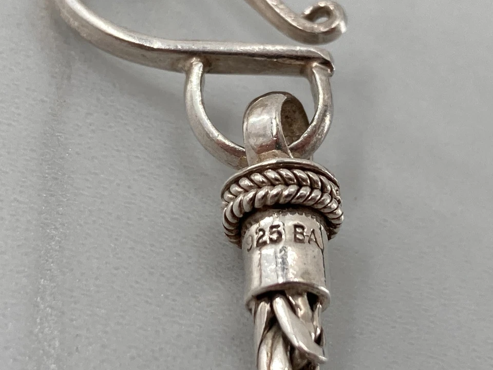 Collar Gancho Corazón Plata Esterlina Cadena Serpiente Bizantina Graduada Suarti BA Foto 4 de 4