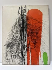 ALBERT RADOCZY PAINTING ABSTRACT EXPRESSIONISM MODERNISM FACE HEAD 20" 1970 OIL