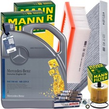 MANN FILTERSET+KERZEN+5L MERCEDES 5W40 MOTORÖL passend für SMART FORTWO FORFOUR