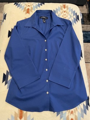 Lands End Outfitters Womens Size 8 Blue 3/4 Sleeve Shirt