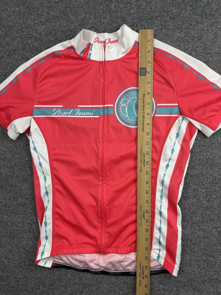 Pearl Izumi Shirt Womens Medium Red Cycling Jersey Short Sleeve Zip Pockets - Image 4 of 4