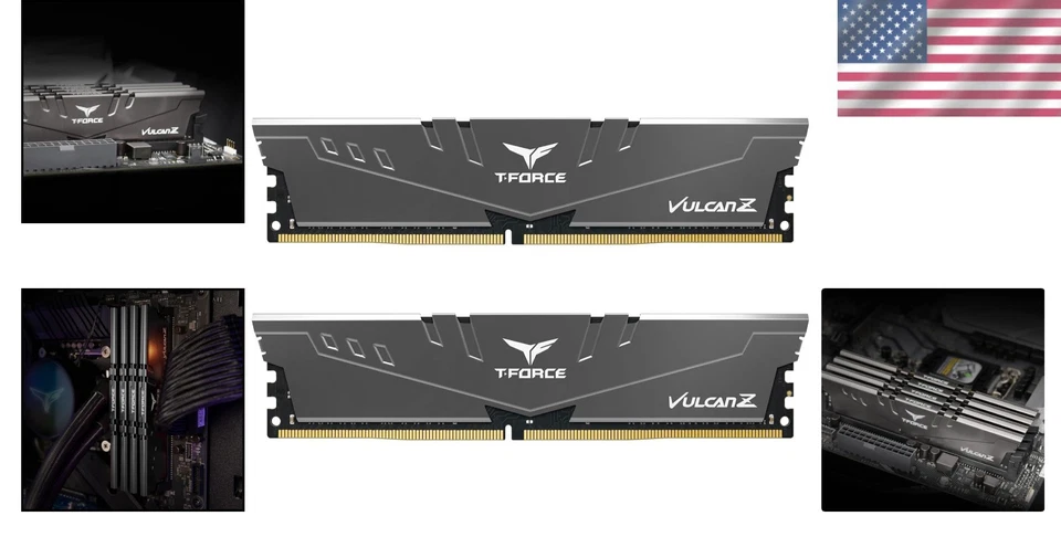 T-Force Vulcan Z 16GB DDR4 3200MHz Desktop Memory Gray - Image 2 of 4