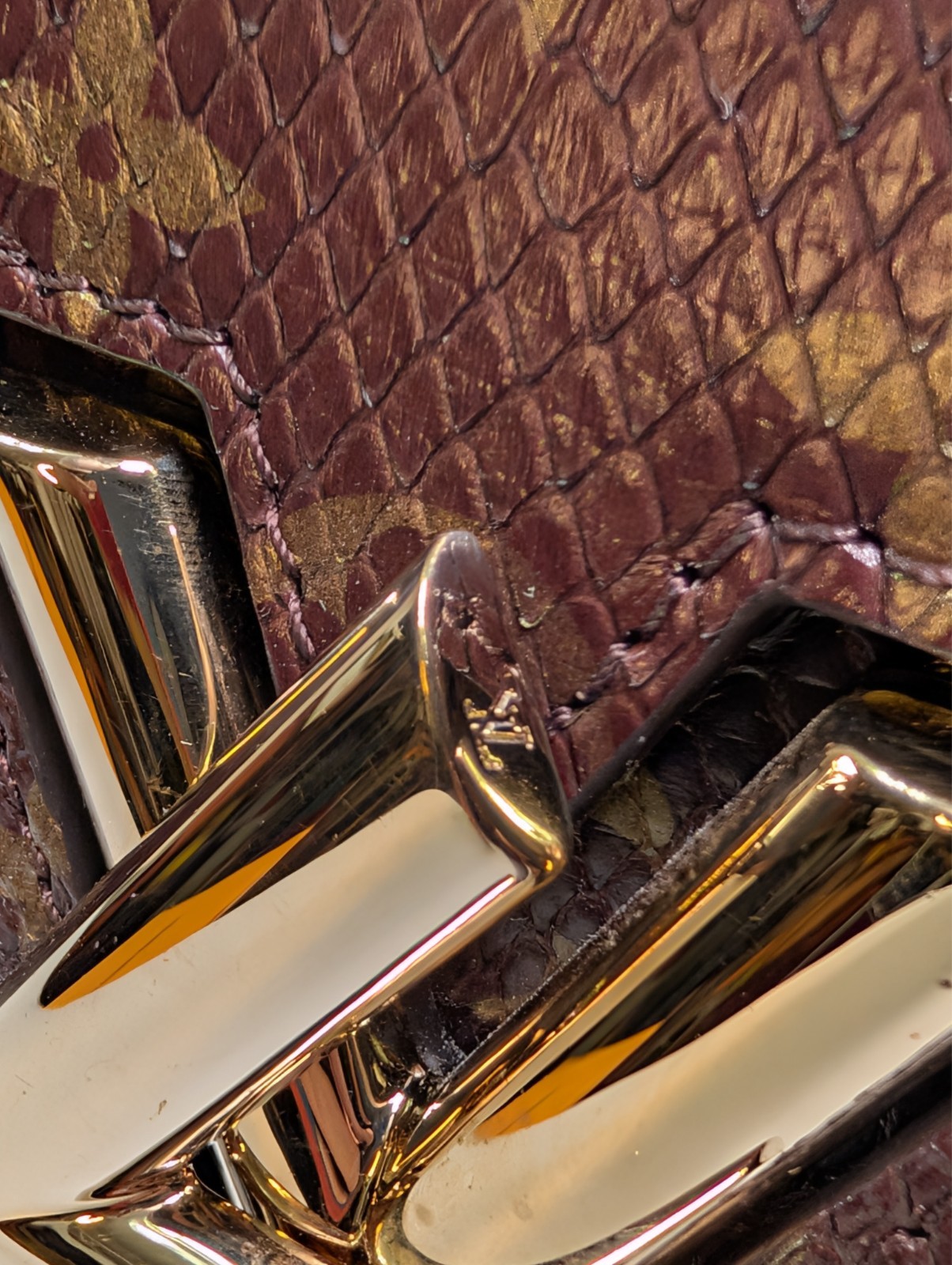 Louis Vuitton Brown Glazed Python Monogram Twist … - image 9