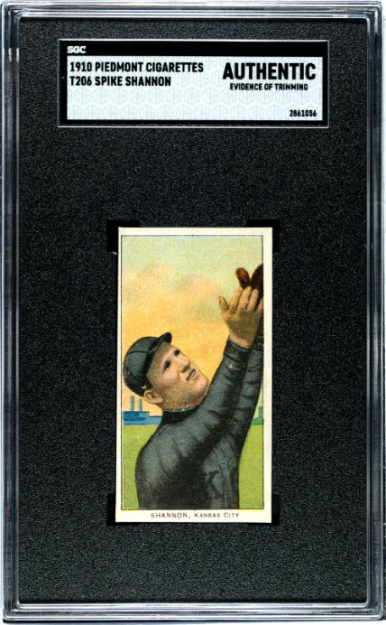 1909 T206 SPIKE SHANNON NNO VG PIEDMONT 350 SGC A BASEBALL KANSAS CITY BLUES
