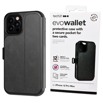 Wallet Case für iPhone 12 Pro Max EvoWallet by Tech21 Hülle Fallschutz Schwarz