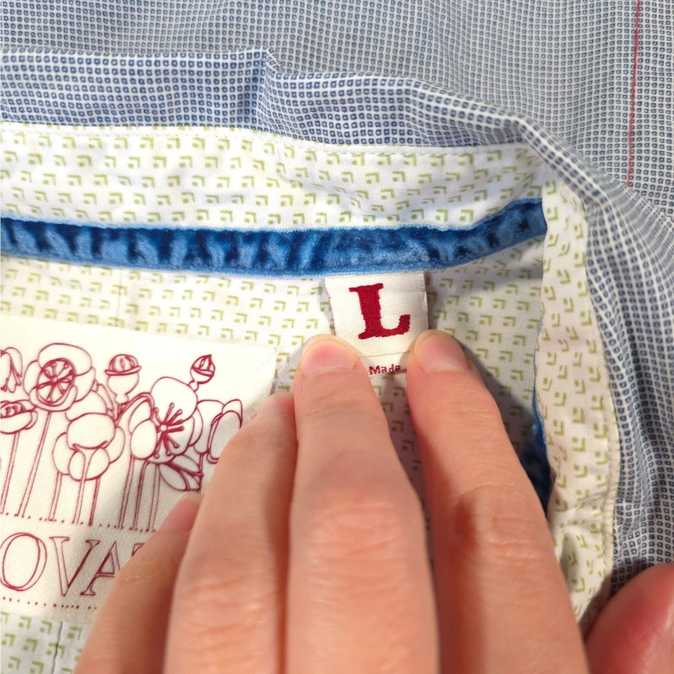 Рубашка мужская Trovata на пуговицах размер L 100% хлопок короткий рукав для кемпинга синяя/белая - Изображение 4 из 4