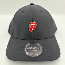 Rolling Stones Hat Cap Strap Back Black Tongue Logo Pin Premium Adjustable
