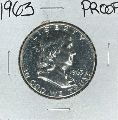 1963  FRANKLIN SILVER HALF DOLLAR ~ PROOF  ~ NICE COIN ~ 90% SILVER