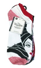 Disney Villains Women's Socks 6 Pairs Shoe Size 4-10 NIP