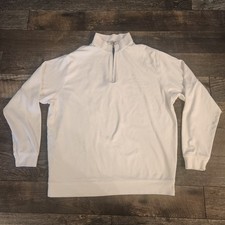 Peter Millar 1/4 Zip Pullover Mens XL 100 Cotton White Golf Performance