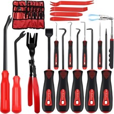 17 Pcs Mechanic Hook Pick Tool Set and Auto Trim Removal Tool Kit with Clip Plie