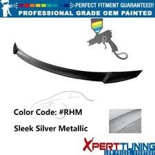 Fits 21-25 Hyundai Elantra M4 Style Painted #RHM Silver Trunk Spoiler Wing ABS