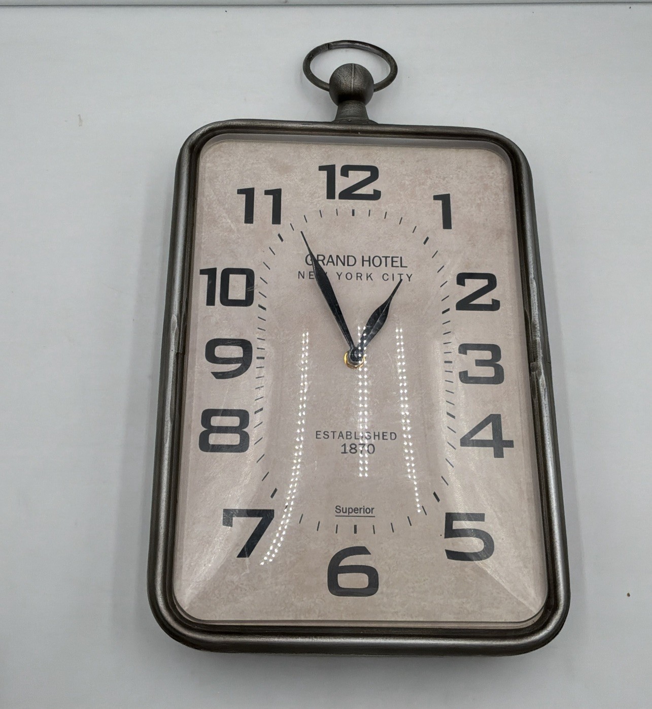 Vintage Style Grand Hotel New York City Wall Clock Industrial Metal Hotel