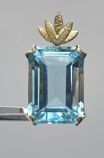 10k Gelbgold Smaragdschliff Glas Anhänger 10,35g