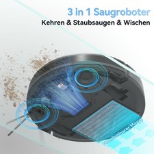 3IN 1 Saugroboter mit Fernbedienung 9000PA Anti-Kollision Hinderniserkennung