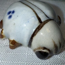 Vintage Mexican Pottery BUG SCARAB Figurine Signed Ken Edwards Tonala Small 2"