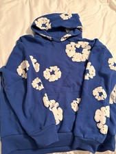 Denim Tears African Diaspora Goods Blue Cotton Fleece Wreath Hoodie Men s L